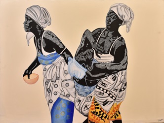 Peintures de VODOUHE Nathanaël, l'artiste plasticien, Sculpteur contemporain africain, à l'univers particulier